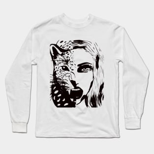 predator woman digital drawing Long Sleeve T-Shirt